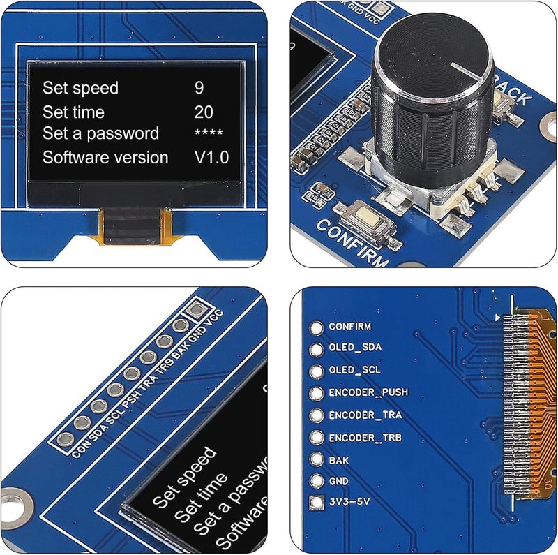 AiTrip 1PCS 1.3-inch OLED Display Module with Button EC11 Rotary Encoder Interface LCD Screen for Arduino (1.3 inch White) - Image 4